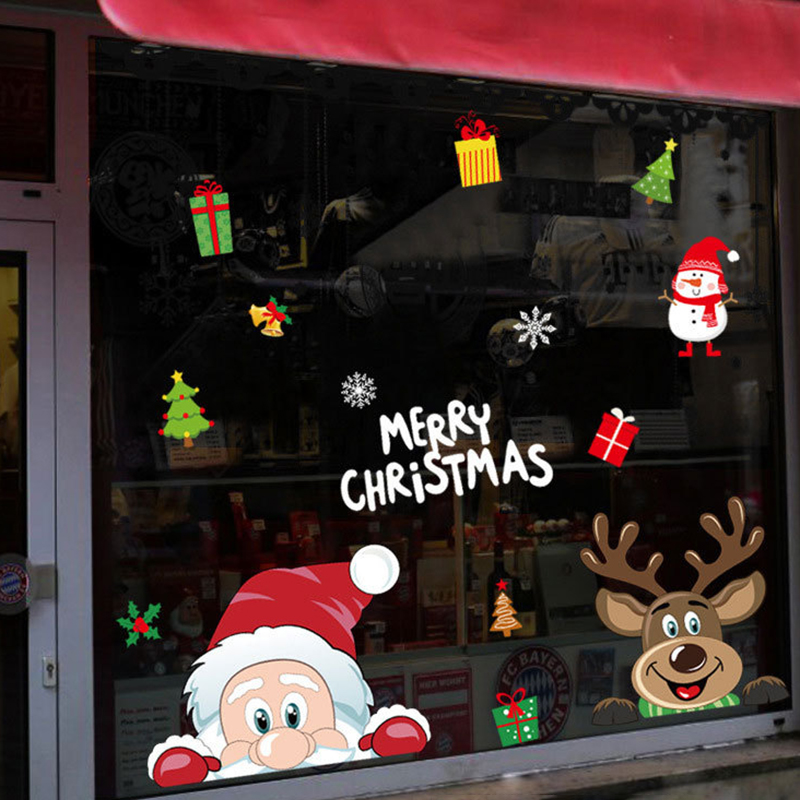 Snowflake Window Decal - Christmas Window Glass Decal Santa Claus