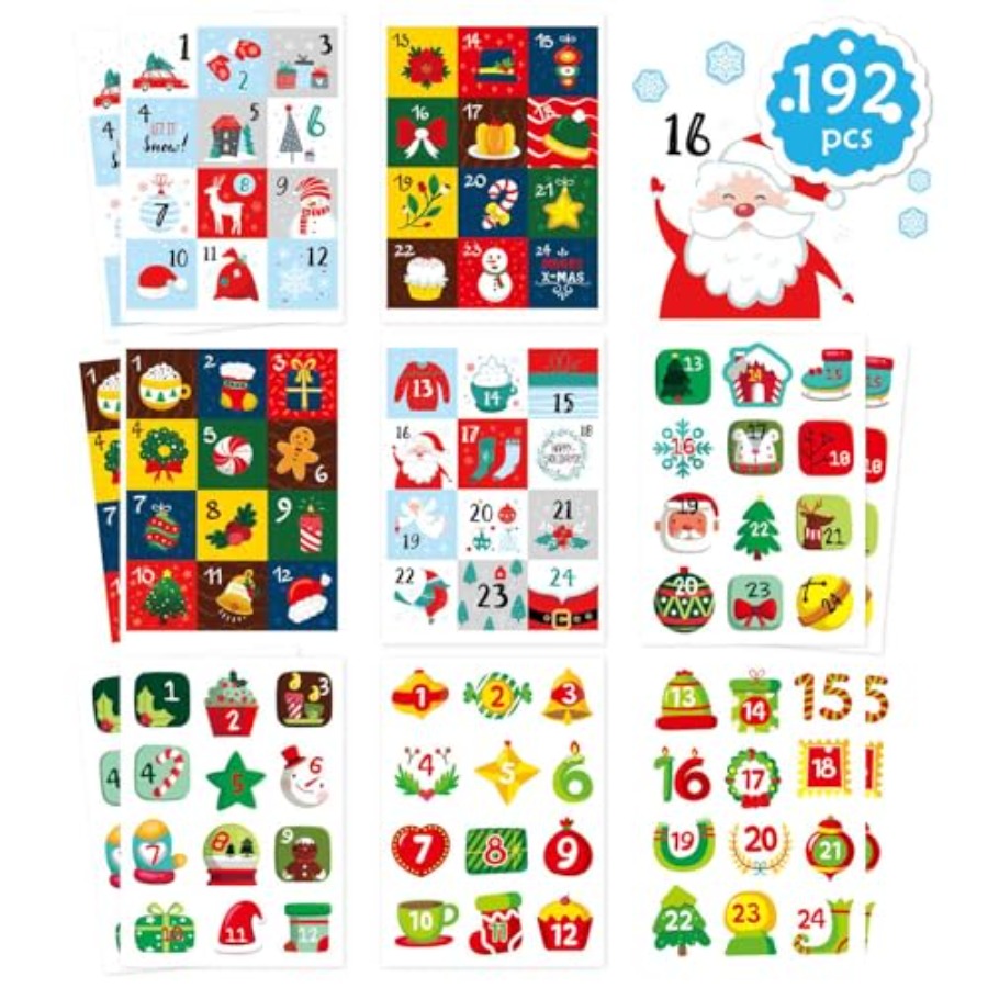 Advent Calendar Gift - 16 Sheets Christmas Advent Calendar Number