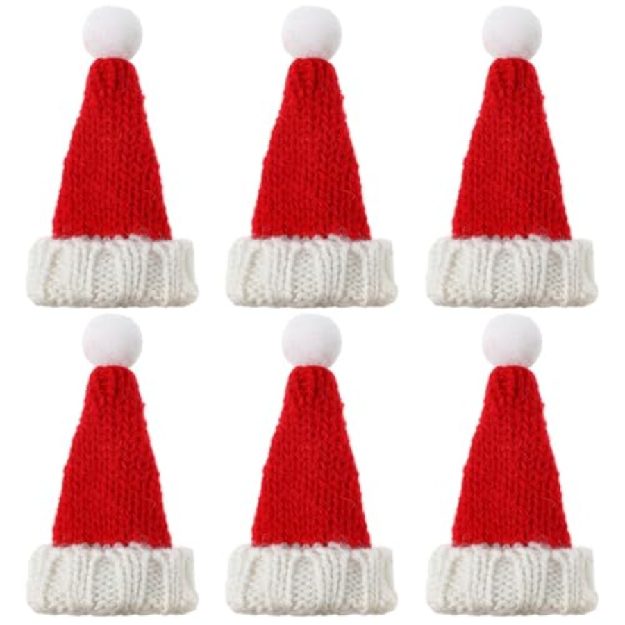 Santa Hat Plush - Pcs Mini Santa Hats for Crafts