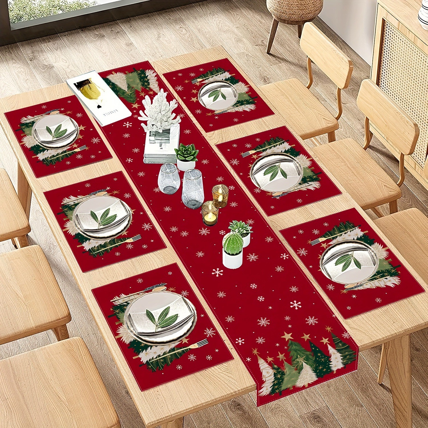 7-Piece Christmas Placemat and - Christmas Table Runner avis et prix
