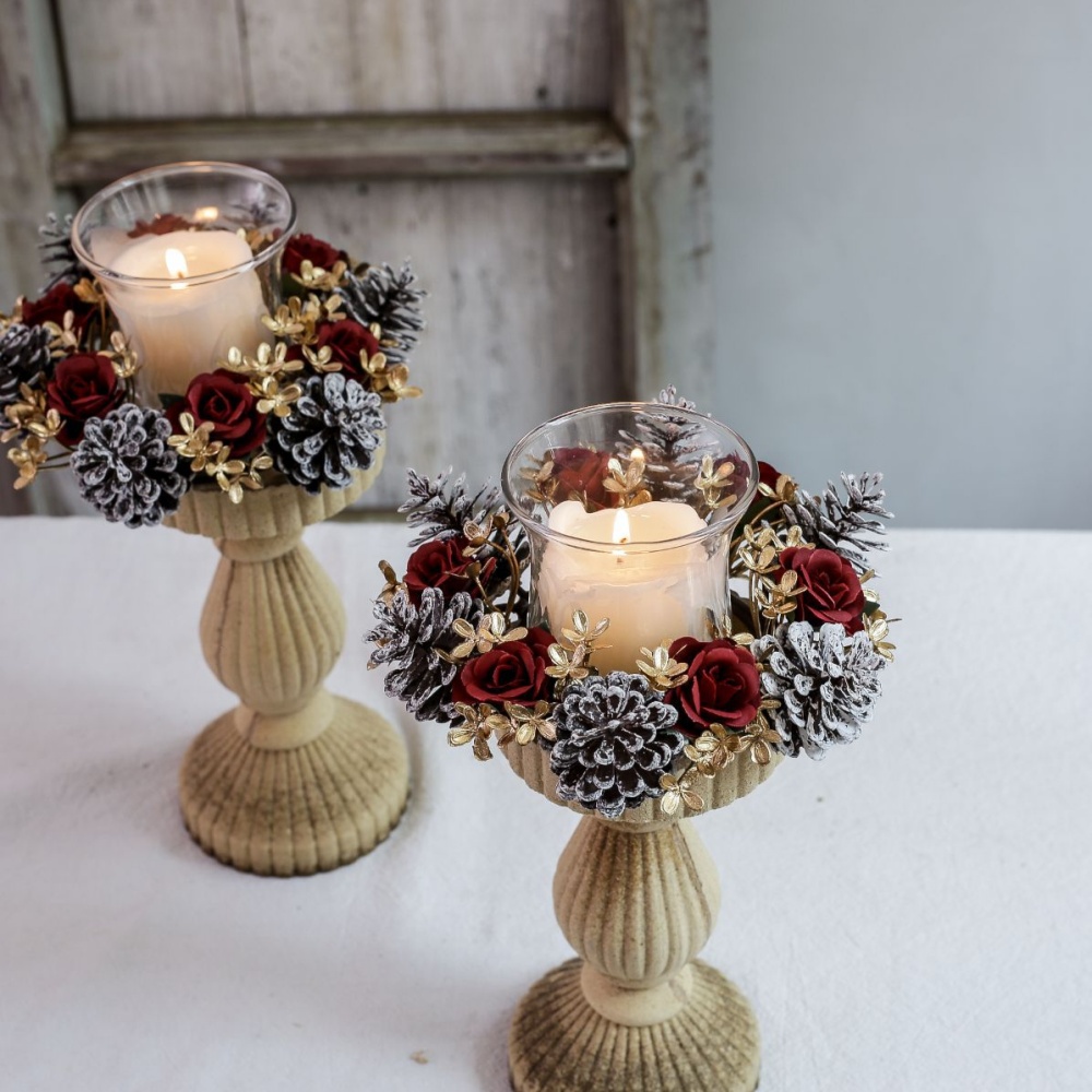 Christmas Candlestick Wreath R - Christmas Wreath Fake avis et prix