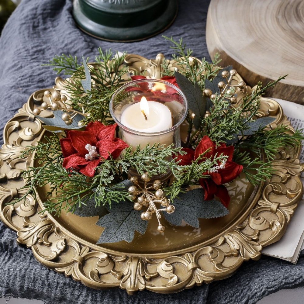 Christmas Candlestick Wreath R - Christmas Wreath Fake avis et prix