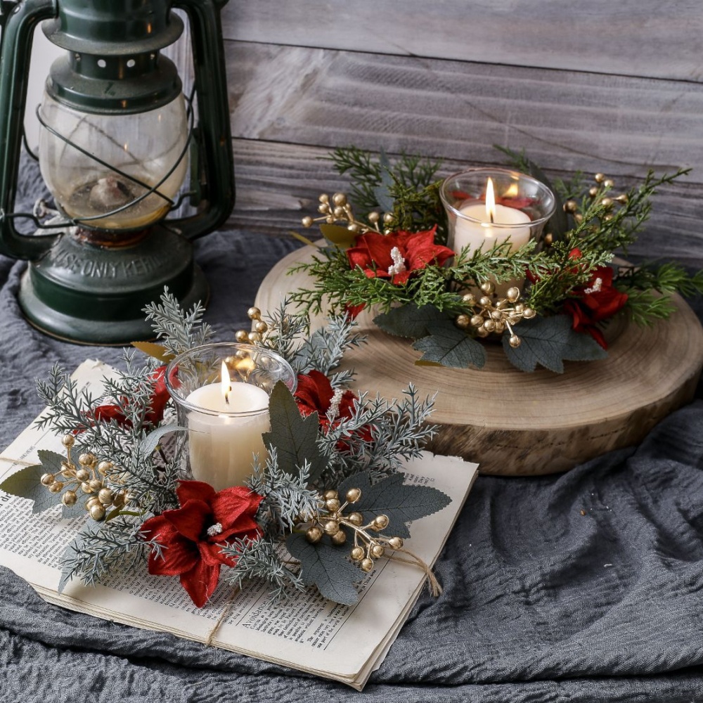 Christmas Candlestick Wreath R - Christmas Wreath Fake avis et prix