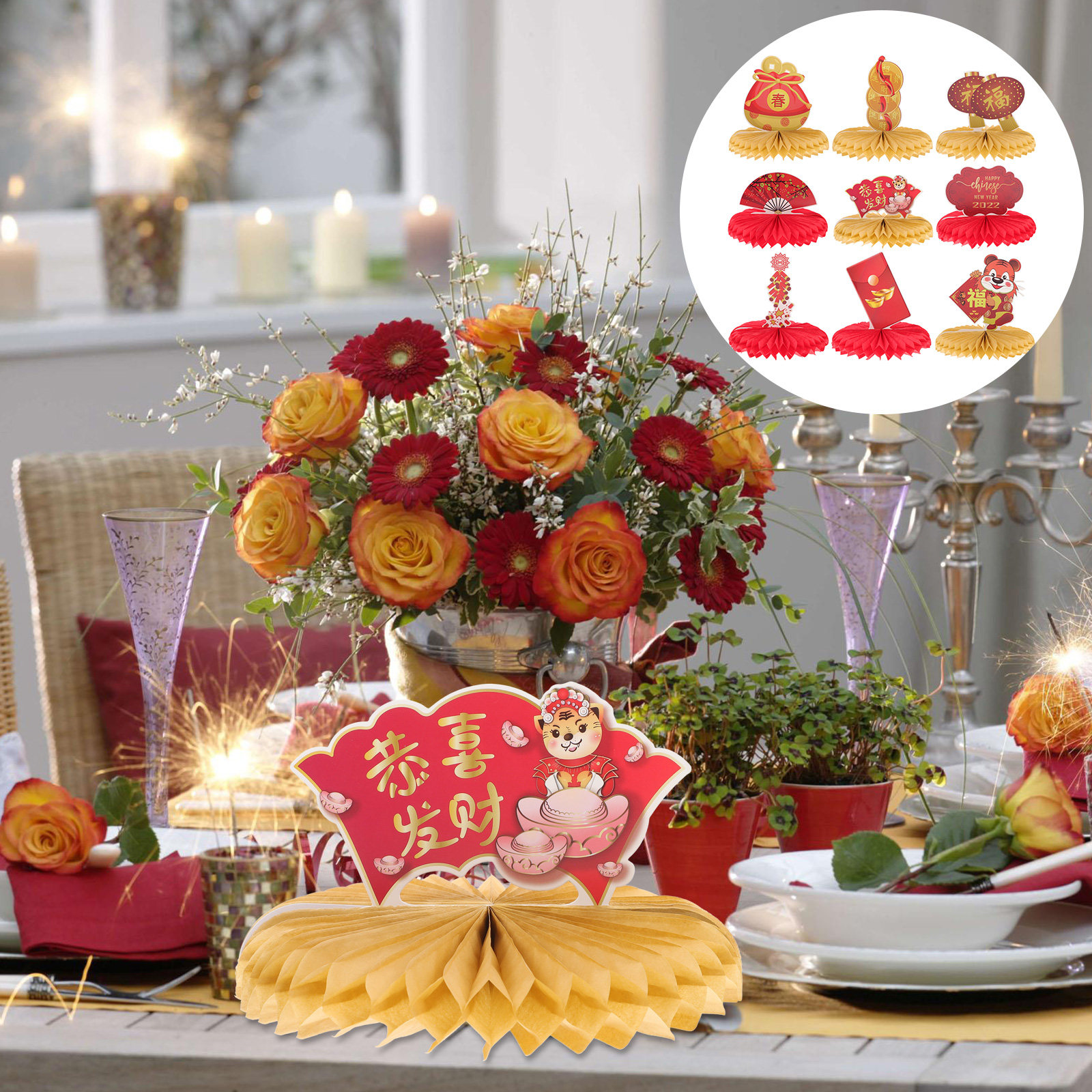 9Pcs Party Honeycomb Ornament  - Ornament Ball Set avis et prix