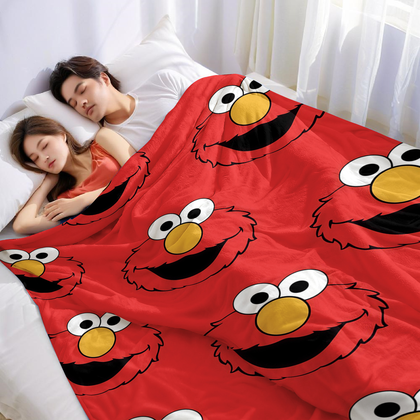 Elmo Face Cartoon Anime Print  - Christmas Throw Blanket avis et prix