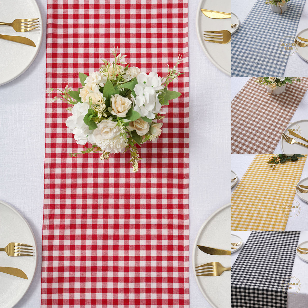 Rustic Plaid Cotton Table Runn - Christmas Throw Blanket avis et prix