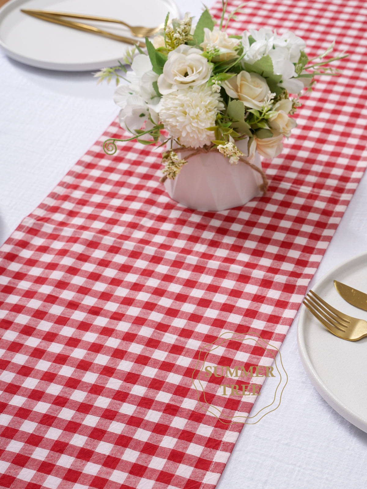 Rustic Plaid Cotton Table Runn - Christmas Throw Blanket avis et prix