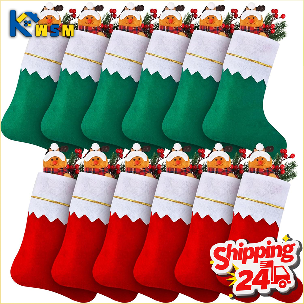 Double Sided Gold Trim Christm - Christmas Stocking Hanging avis et prix