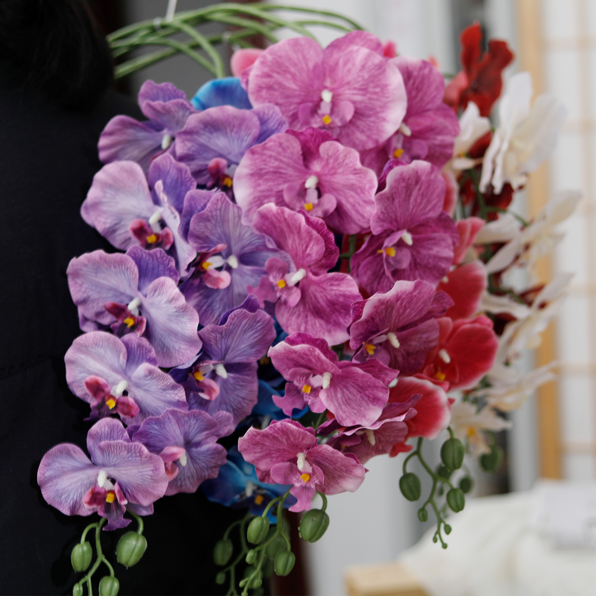 Long Branch Butterfly Orchids  - Christmas Wreath Fake avis et prix