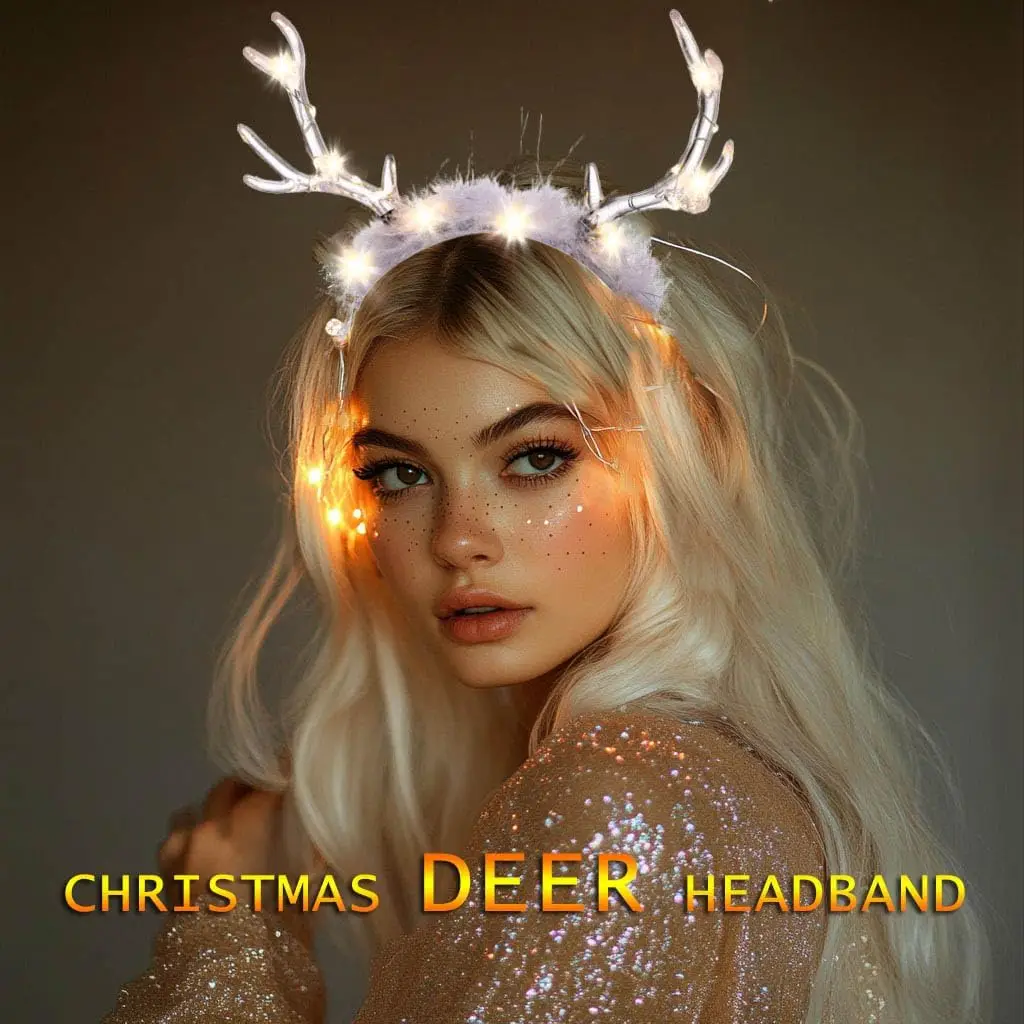 Glowing Clear Christmas Deer F - Reindeer Antlers Headband avis et prix