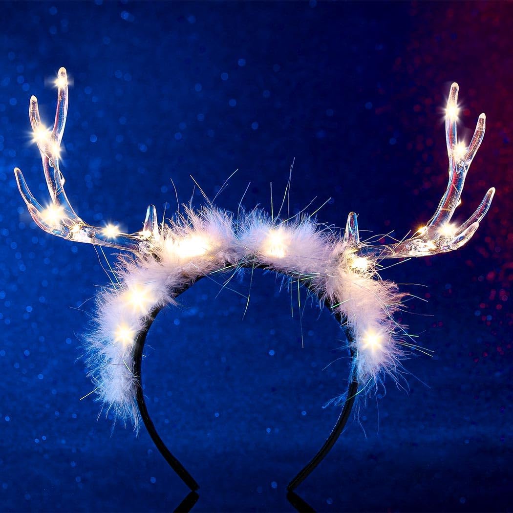 Glowing Clear Christmas Deer F - Reindeer Antlers Headband avis et prix