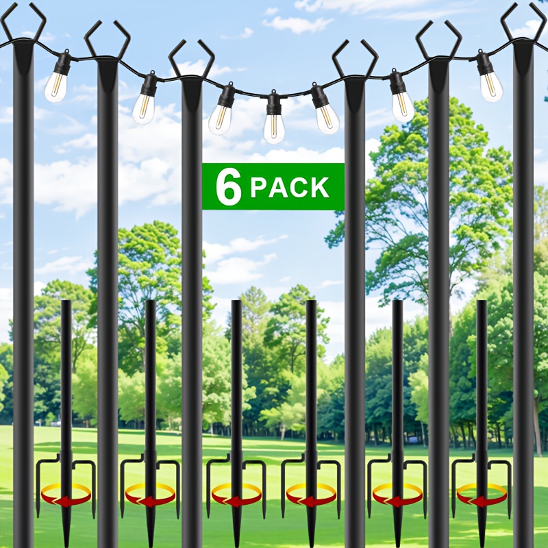 6pcs Metal Light Poles, 8.9ft  - Christmas Lights Outdoor avis et prix