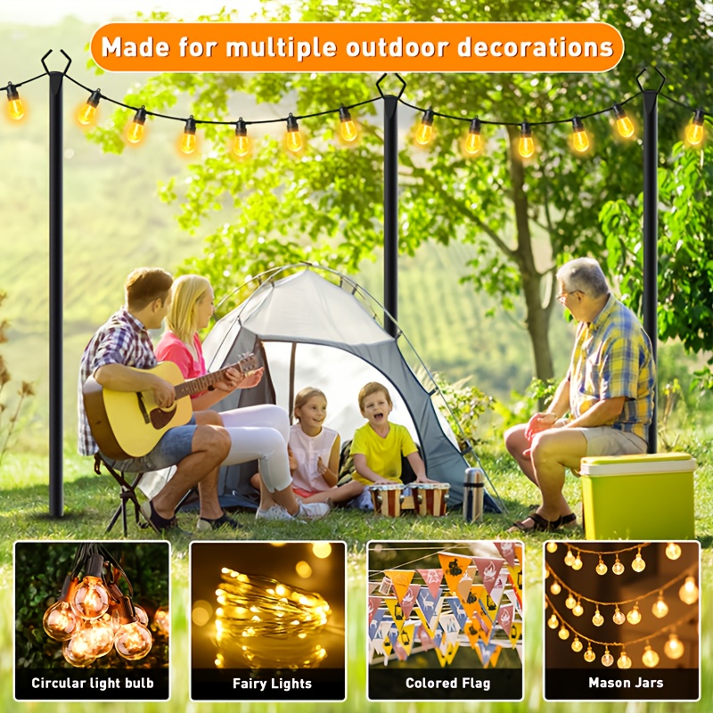 6pcs Metal Light Poles, 8.9ft  - Christmas Lights Outdoor avis et prix