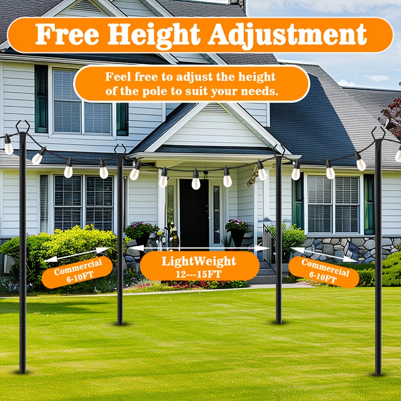 6pcs Metal Light Poles, 8.9ft  - Christmas Lights Outdoor avis et prix