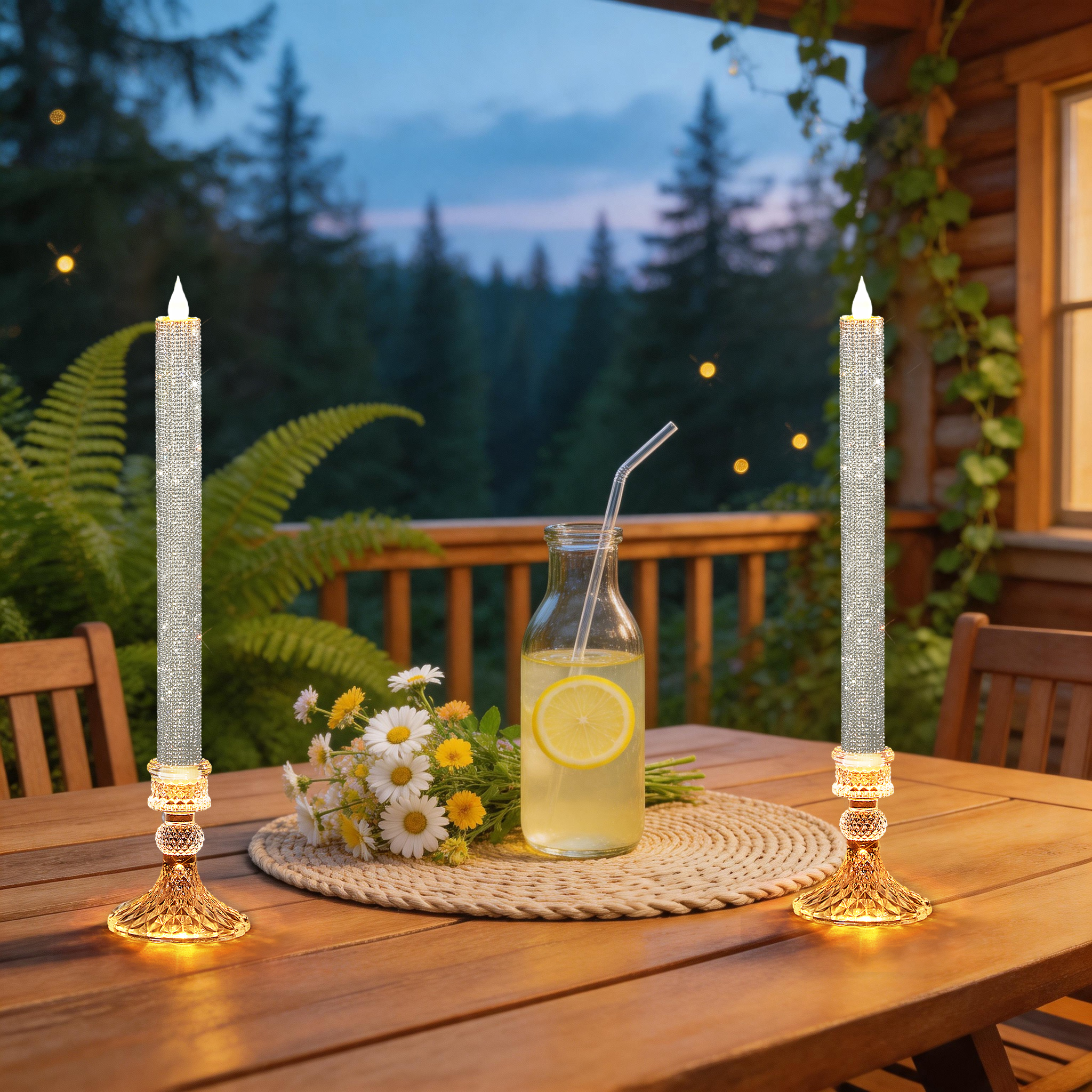 Flameless Taper Candle Set of  - Holiday Candle Set avis et prix