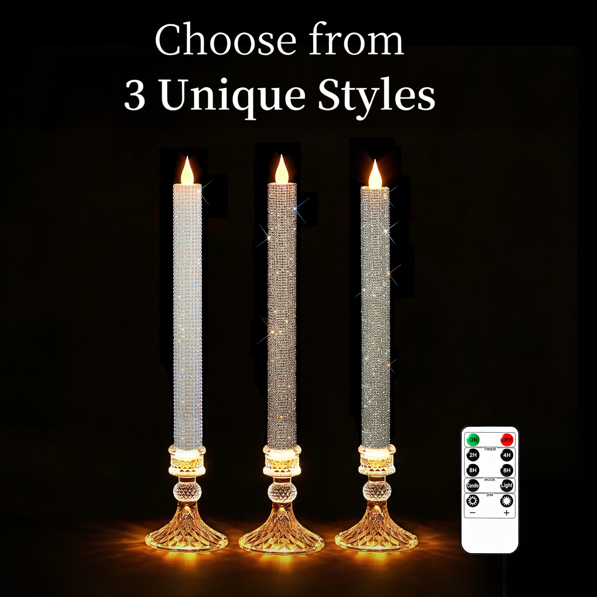 Flameless Taper Candle Set of  - Holiday Candle Set avis et prix
