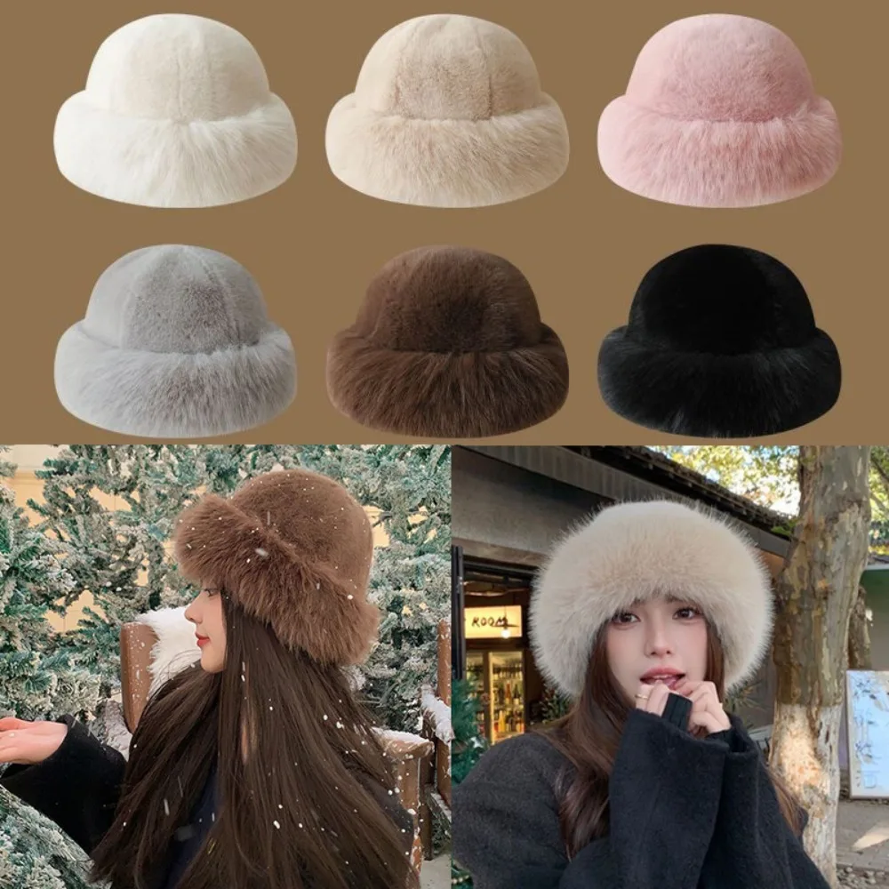 Women's Fluffy Fur Bucket Hat  - Santa Hat Plush avis et prix