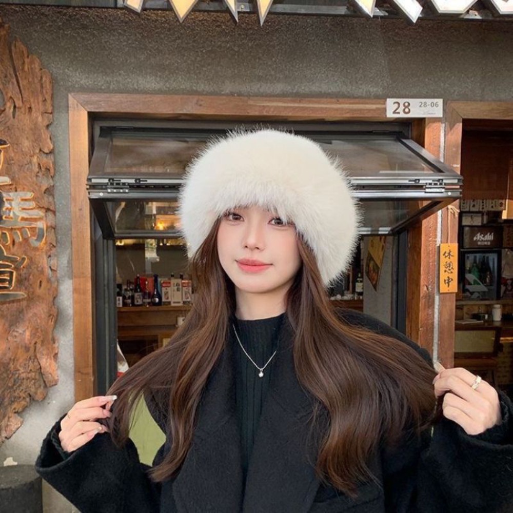 Women's Fluffy Fur Bucket Hat  - Santa Hat Plush avis et prix