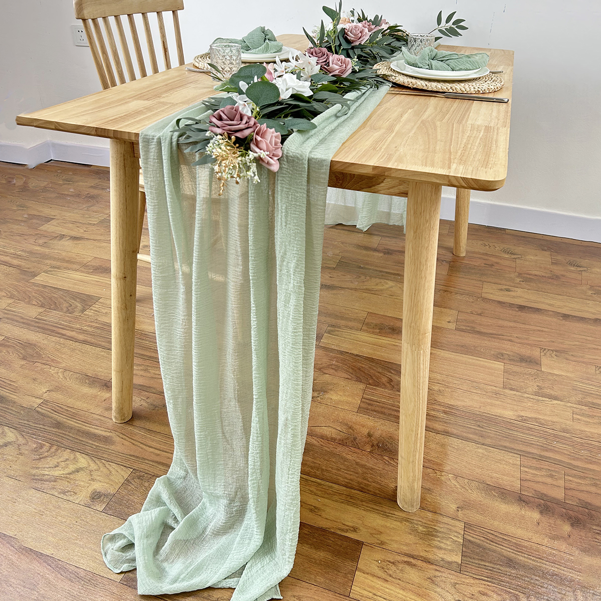 Sage Green Gauze Table Runner  - Christmas Table Runner avis et prix
