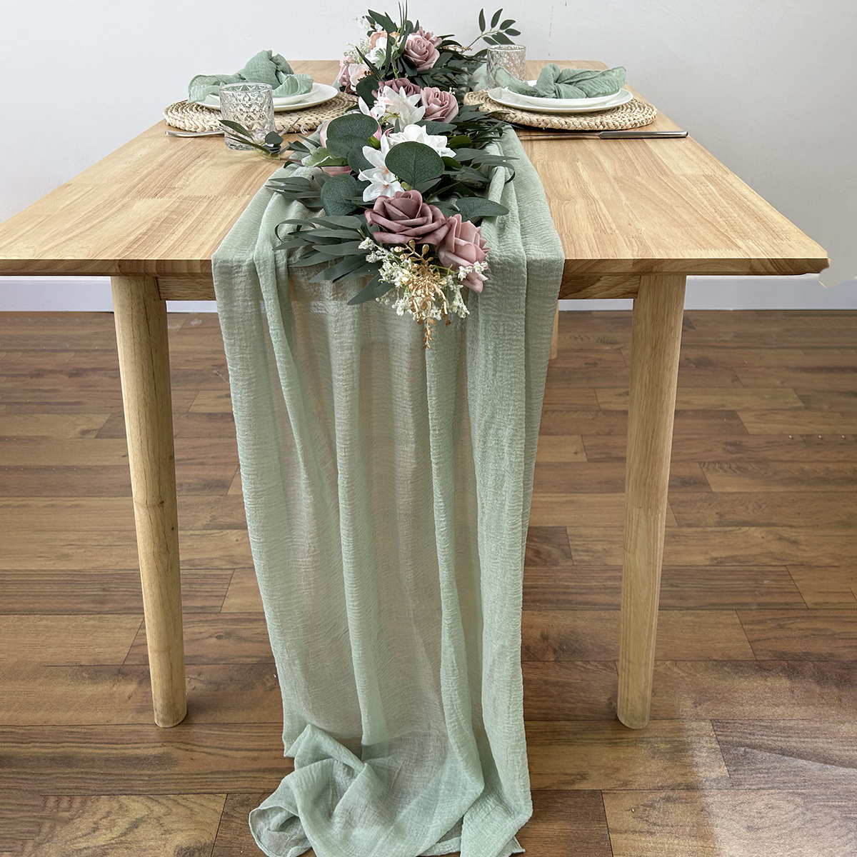 Sage Green Gauze Table Runner  - Christmas Table Runner avis et prix