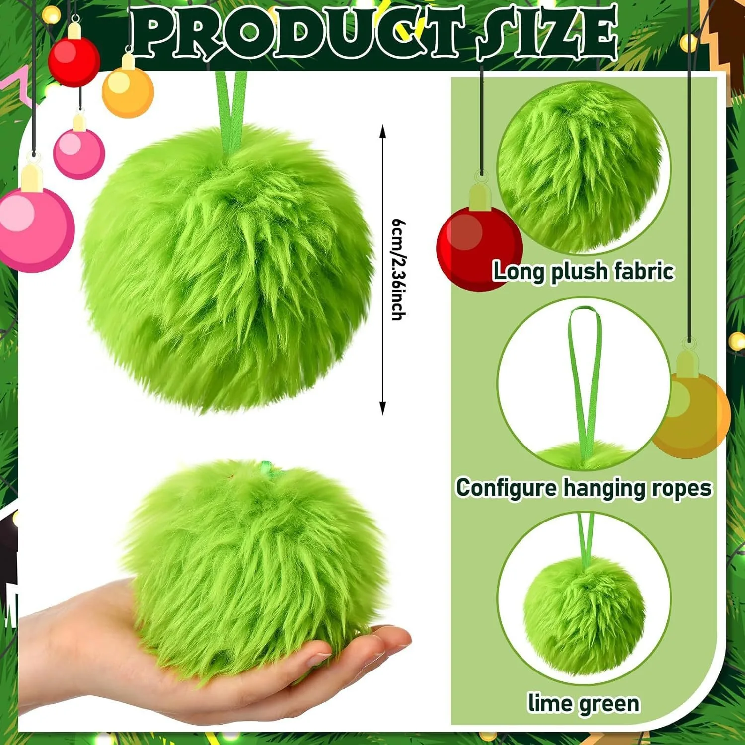 Christmas Green Long Plush Bal - Santa Hat Plush avis et prix
