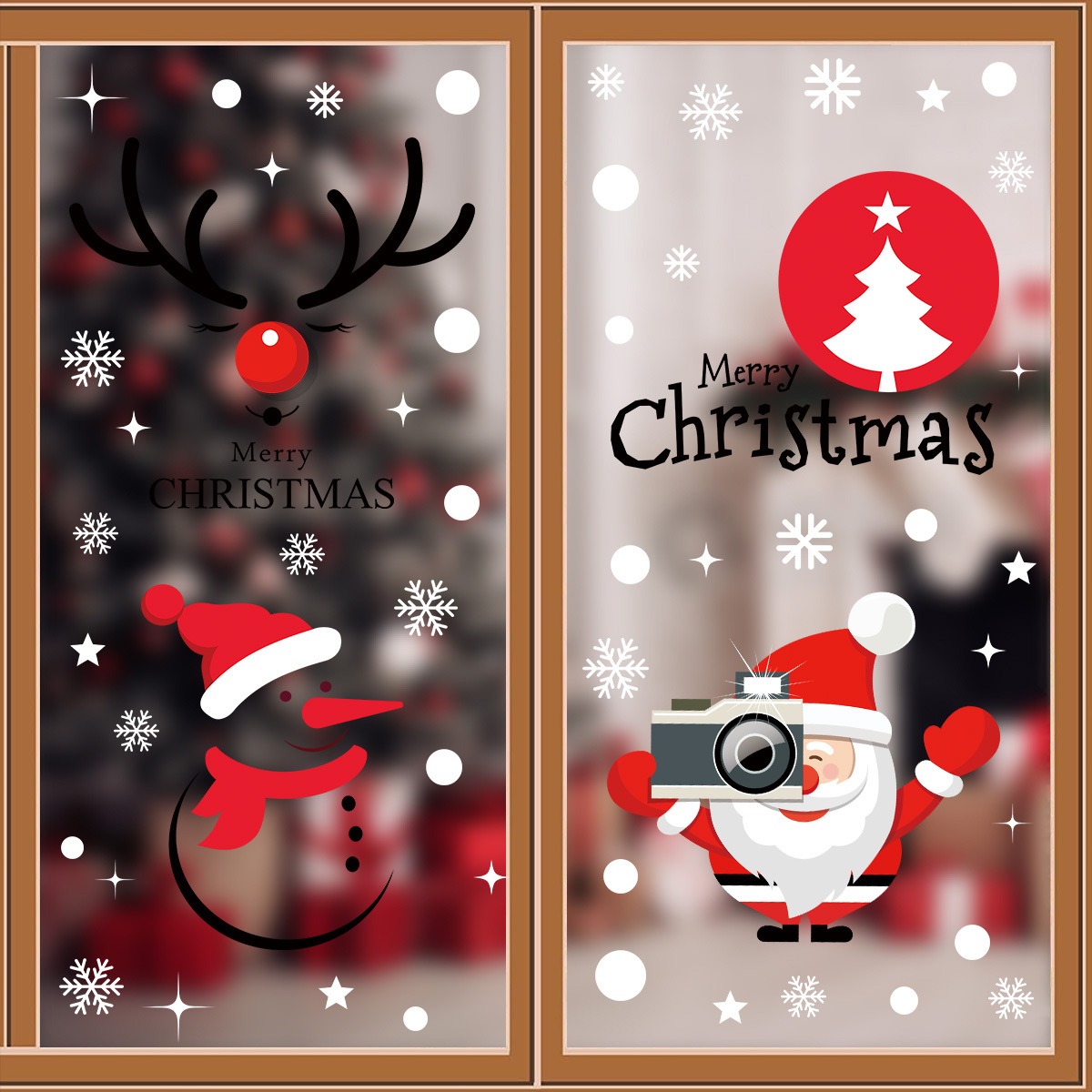 Cute Santa Snowflake Christmas - Snowflake Window Decal avis et prix