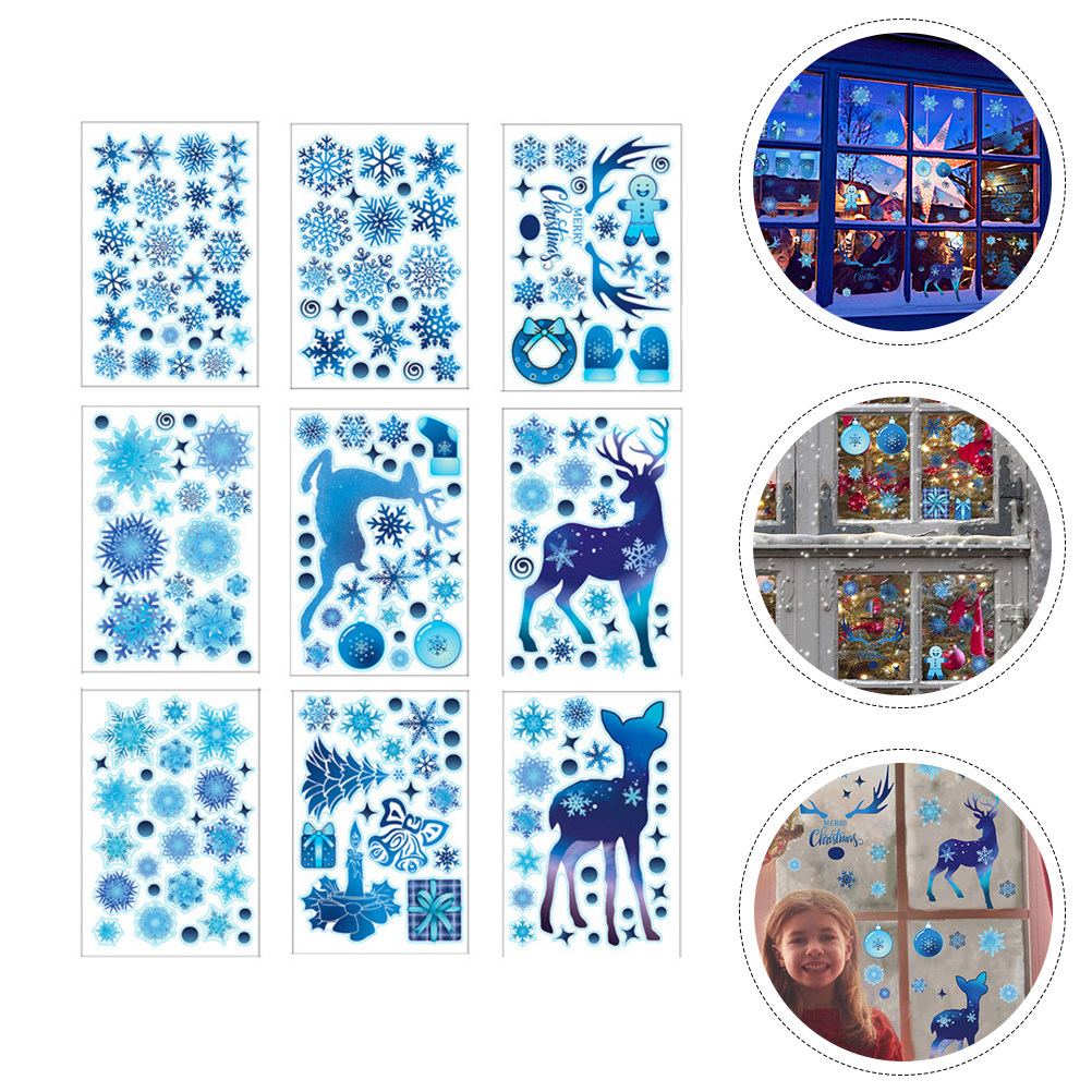 9 Sheets Christmas Window Deca - Snowflake Window Decal avis et prix