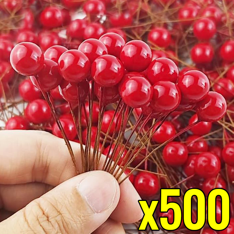 500/50pcs Mini Artificial Red  - Christmas Wreath Fake avis et prix