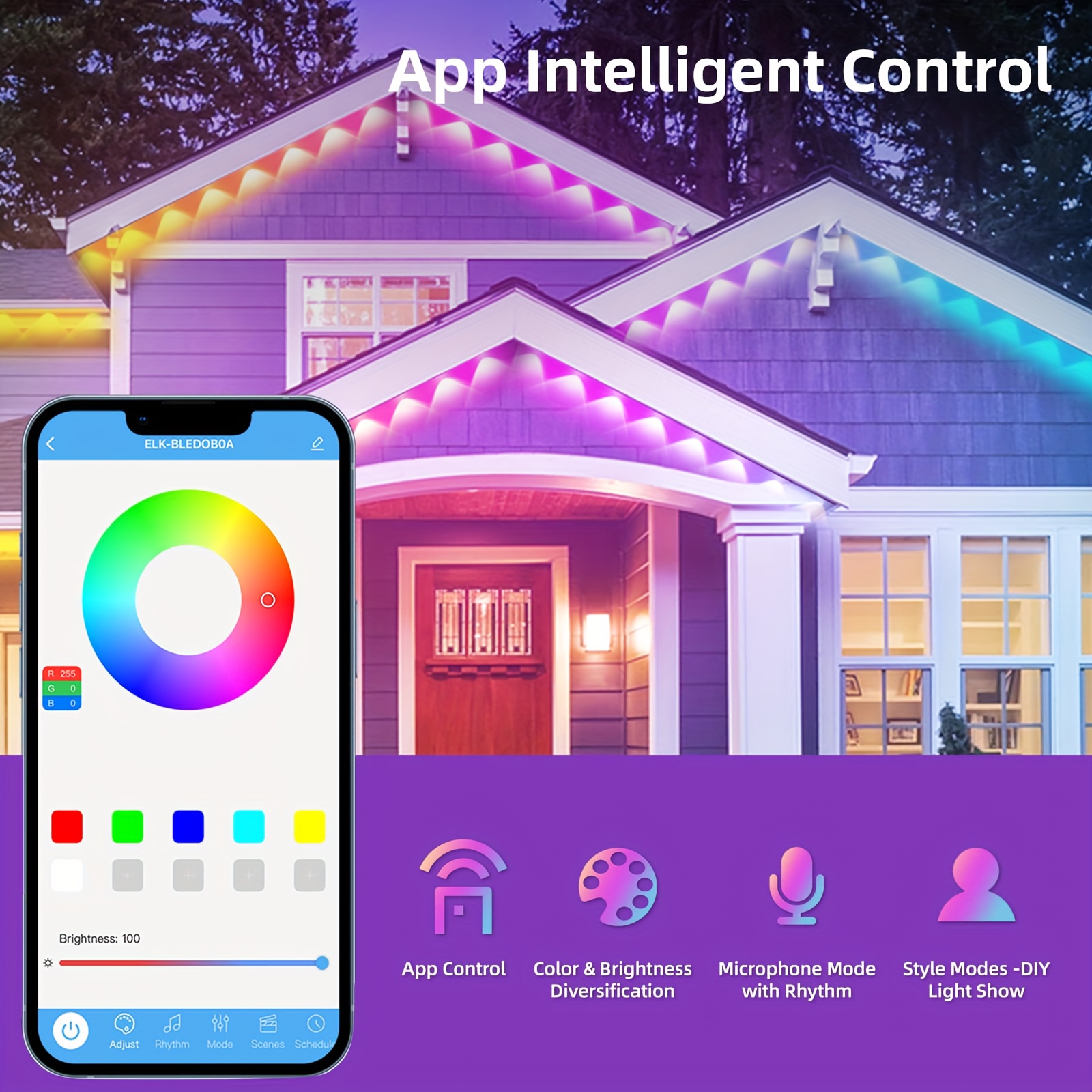 RGB+IC Smart Outdoor Eaves Lig - Christmas Lights Outdoor avis et prix