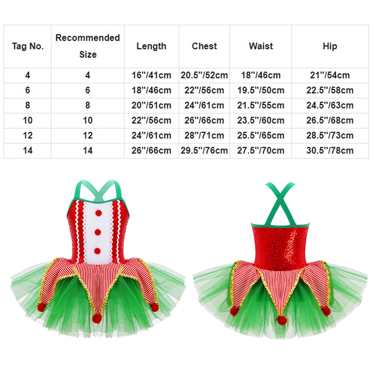 Kids Girls Sleeveless Sequins  - Elf Costume Christmas avis et prix
