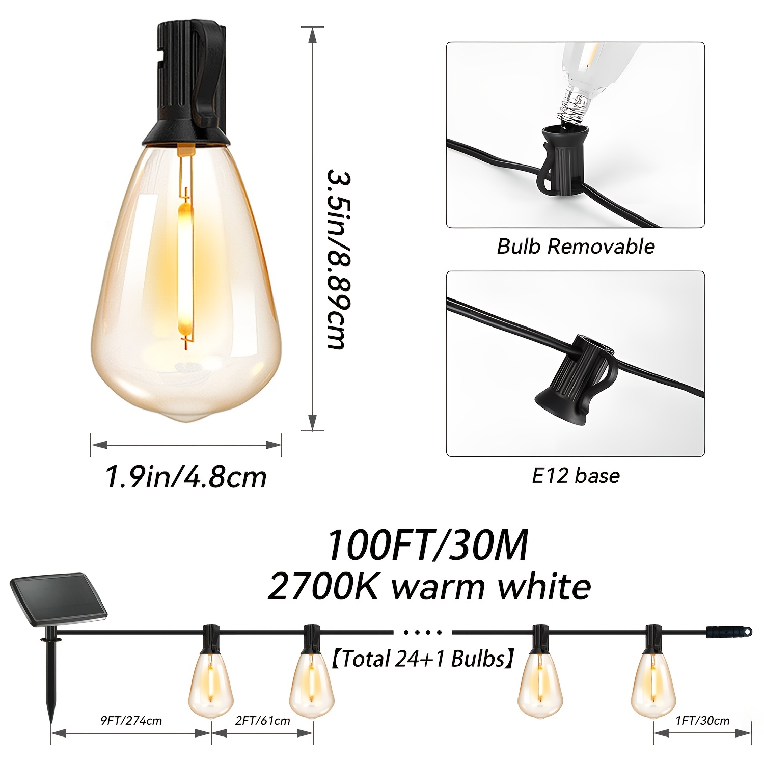 Solar Lights Outdoor, 100ft Pa - Christmas Lights Outdoor avis et prix