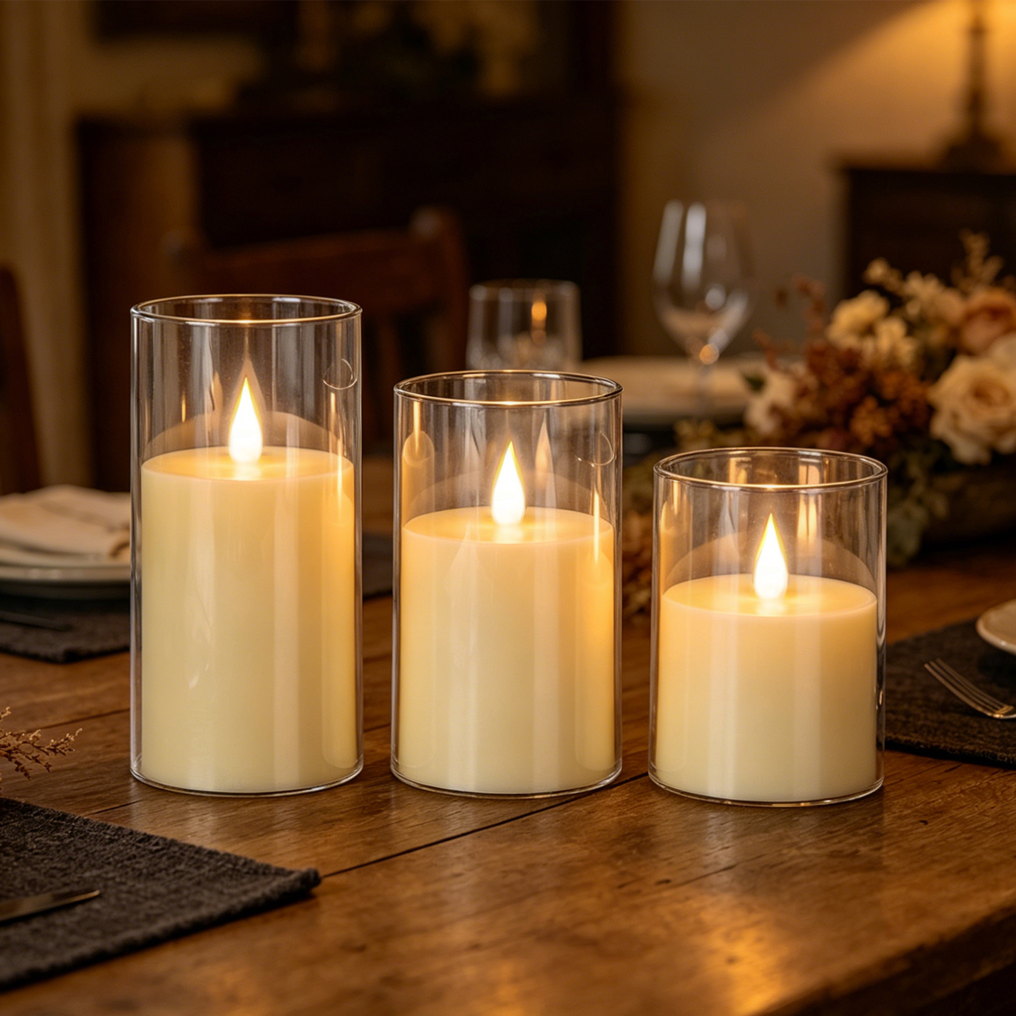 3-Piece LED Flame-Free Candle  - Holiday Candle Set avis et prix