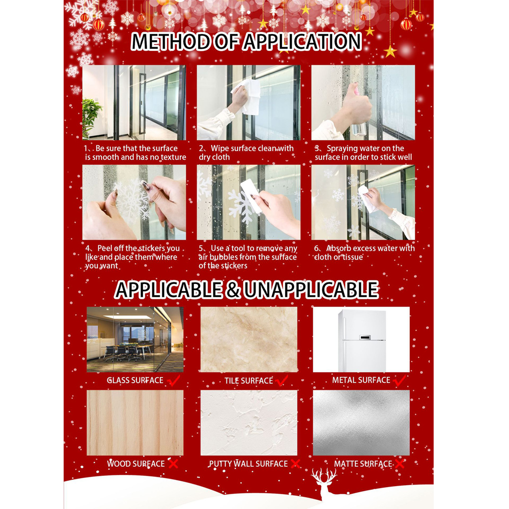 Removable Christmas PVC Static - Snowflake Window Decal avis et prix