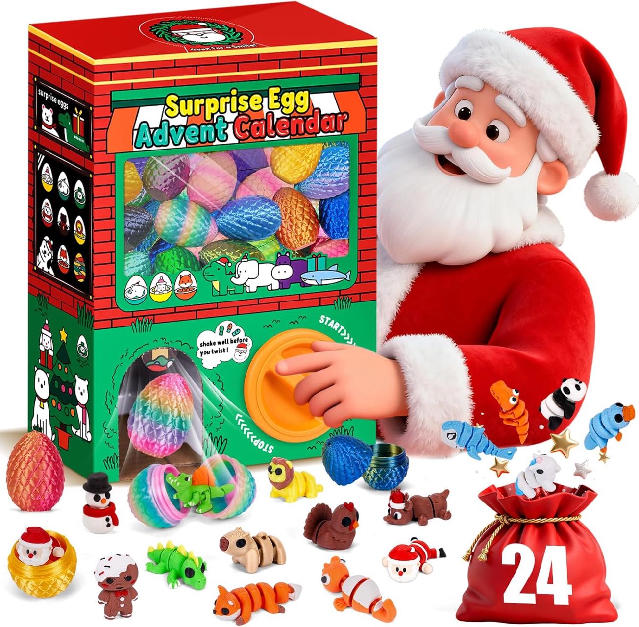 24pcs 3D Printed Surprise Egg  - Advent Calendar Gift avis et prix
