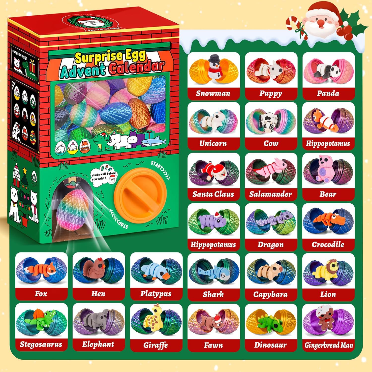 24pcs 3D Printed Surprise Egg  - Advent Calendar Gift avis et prix
